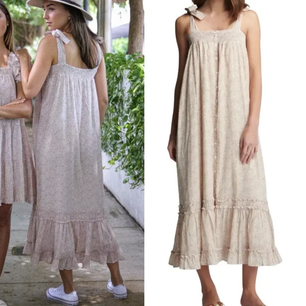 WE ARE SUNDAYS Delilah Wildflower‎ Sleeveless Button Front Midi Dress Sz M